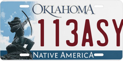 OK license plate 113ASY