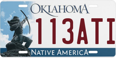 OK license plate 113ATI