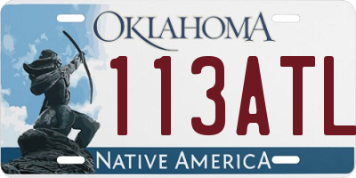 OK license plate 113ATL