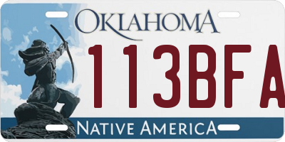 OK license plate 113BFA