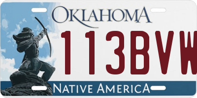 OK license plate 113BVW
