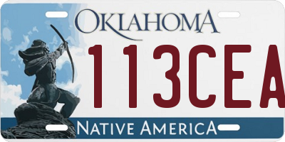 OK license plate 113CEA