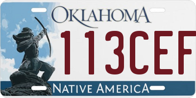 OK license plate 113CEF