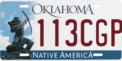 OK license plate 113CGP