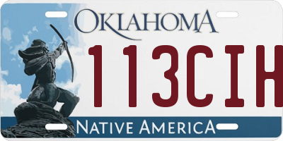 OK license plate 113CIH