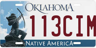 OK license plate 113CIM
