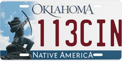 OK license plate 113CIN