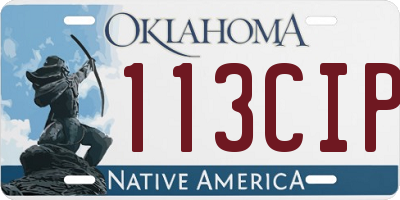 OK license plate 113CIP