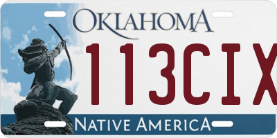 OK license plate 113CIX