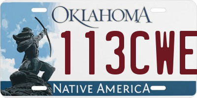 OK license plate 113CWE