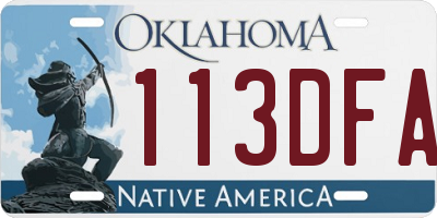 OK license plate 113DFA