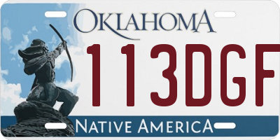 OK license plate 113DGF