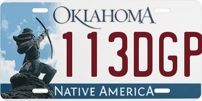 OK license plate 113DGP