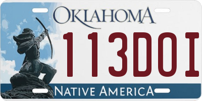 OK license plate 113DOI