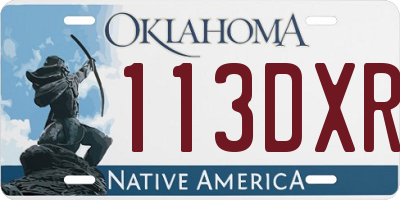 OK license plate 113DXR