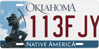 OK license plate 113FJY