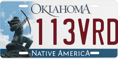 OK license plate 113VRD