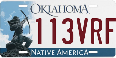 OK license plate 113VRF