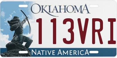 OK license plate 113VRI