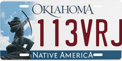 OK license plate 113VRJ