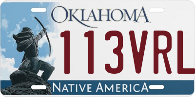 OK license plate 113VRL