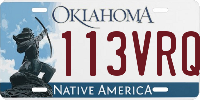OK license plate 113VRQ