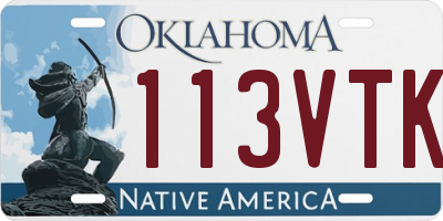 OK license plate 113VTK