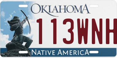 OK license plate 113WNH
