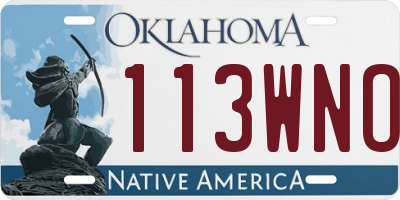 OK license plate 113WNO