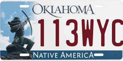 OK license plate 113WYC