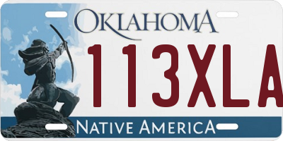 OK license plate 113XLA
