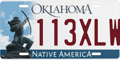 OK license plate 113XLW