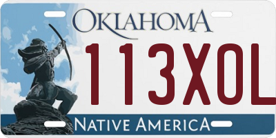 OK license plate 113XOL