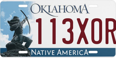 OK license plate 113XOR