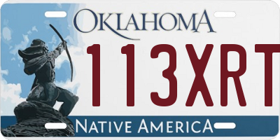 OK license plate 113XRT