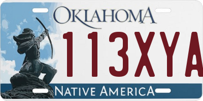 OK license plate 113XYA