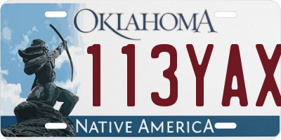 OK license plate 113YAX