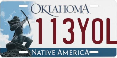 OK license plate 113YOL