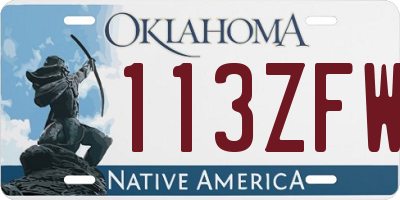 OK license plate 113ZFW