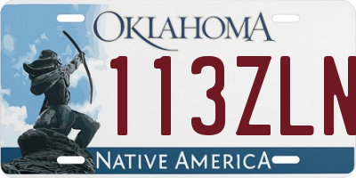 OK license plate 113ZLN