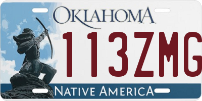 OK license plate 113ZMG