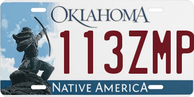 OK license plate 113ZMP