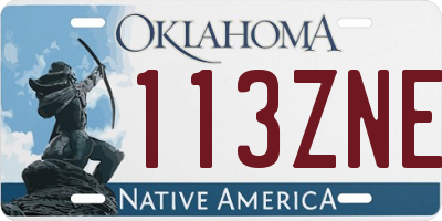 OK license plate 113ZNE