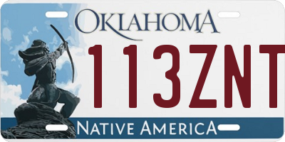 OK license plate 113ZNT