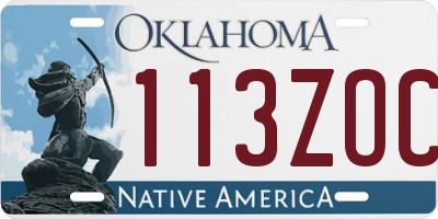 OK license plate 113ZOC
