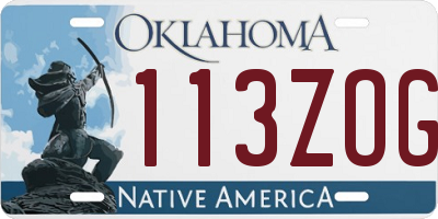 OK license plate 113ZOG