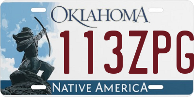 OK license plate 113ZPG