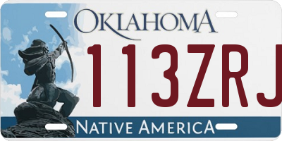 OK license plate 113ZRJ