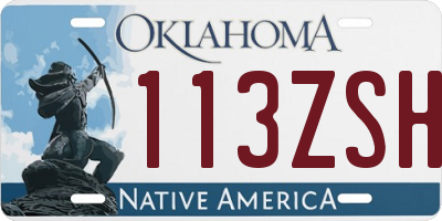 OK license plate 113ZSH