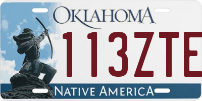 OK license plate 113ZTE